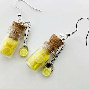 Lemon fimo earrings, fancy earrings, original gift