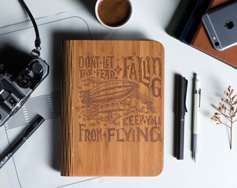 Personalized Journal Motivational Quote, Inspirational gift, Wooden Notebook Cover, Refill a5 notebook, custom engraved notebook
