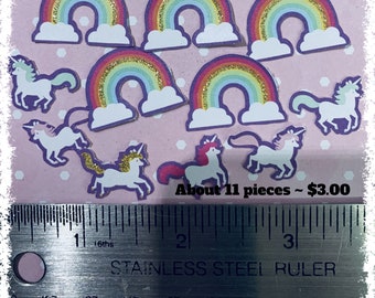 Glitter Unicorn and Rainbow Die Cut Packs