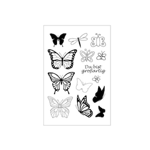 Stempel Schmetterlinge Clear Stamps 14-teilig