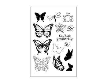 Stempel Schmetterlinge Clear Stamps 14-teilig