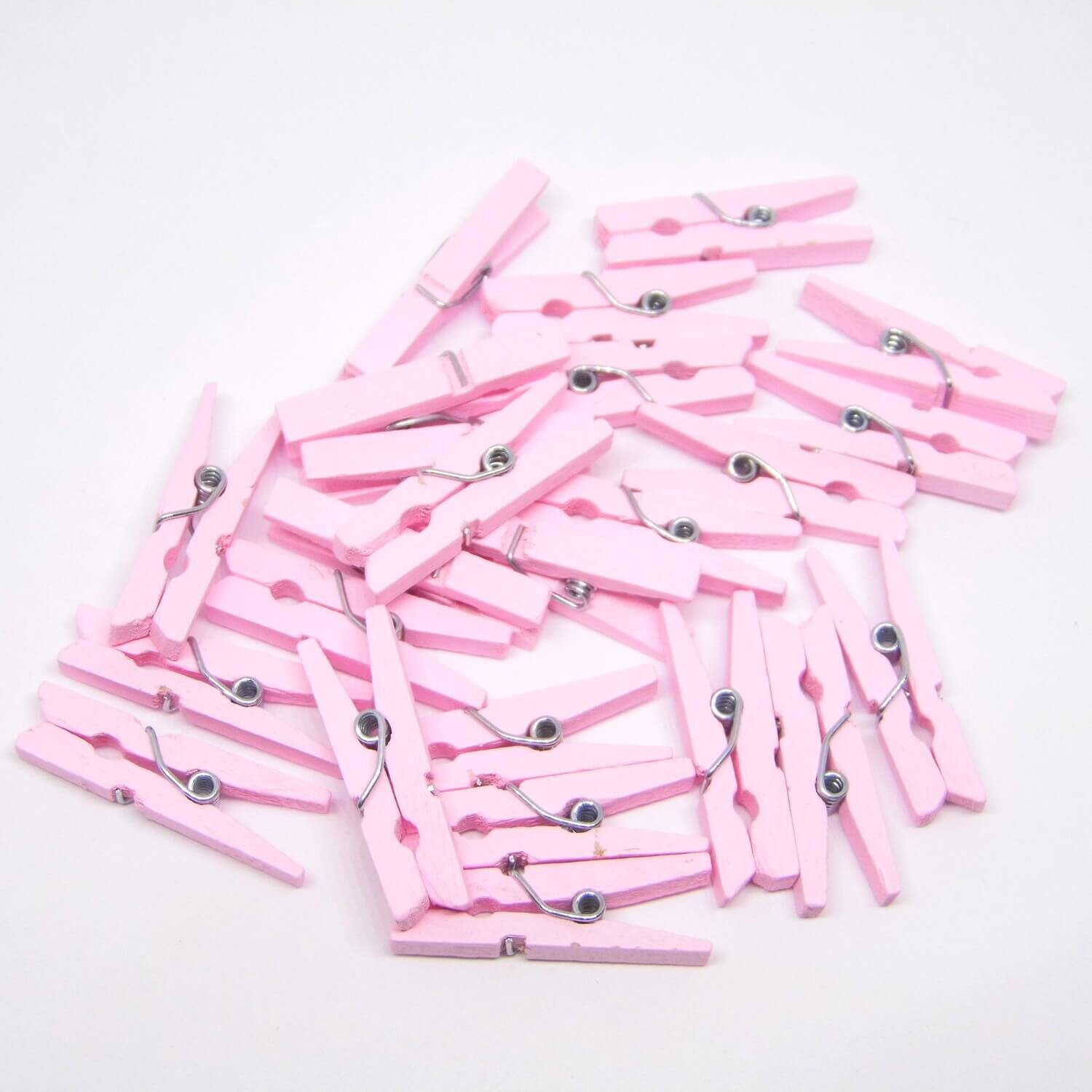 Clothespins pink 40 pieces Mini Etsy