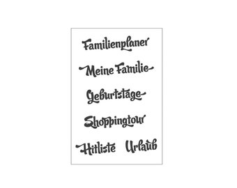 Stempelset Familienplaner 6-teilig transparent