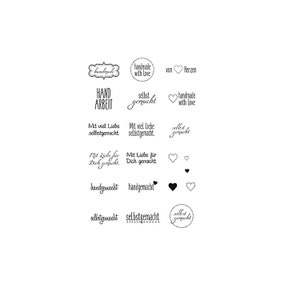 handmade Stempelset 21-teilig Clear Stamps für Selbstgemachtes
