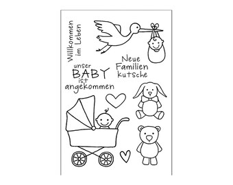 Stempel Baby Geburt 9-teilig | Clearstamps