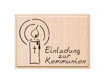 Stempel Einladung Kommunion mit Kerzenmotiv