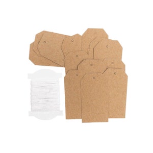 Papieranhänger Kraftpapier braun 24 Stück 3 Größen