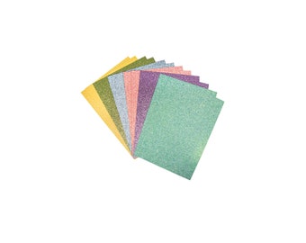 Glitterpapier Mix A5 Pastell 12 Bögen selbstklebend