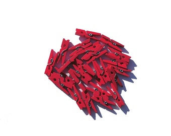 Holzklammern 40 Stück rot 30mm