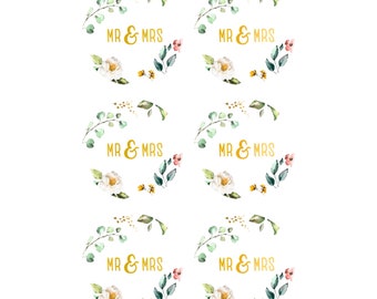 Sticker Mr & Mrs 4 Blatt