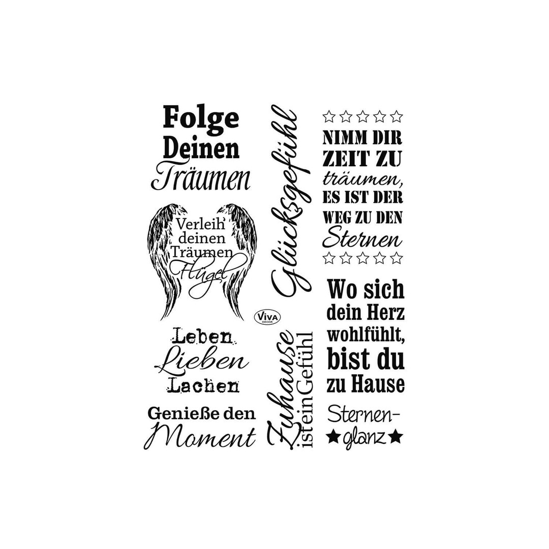 Stempel Set Sprüche Träume Transparent 9teilig Etsy