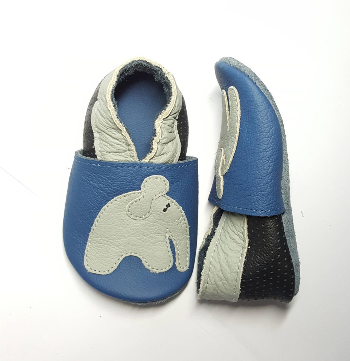 Elephant Soft Sole Leather Shoes Leather Baby Shoes Baby Etsy