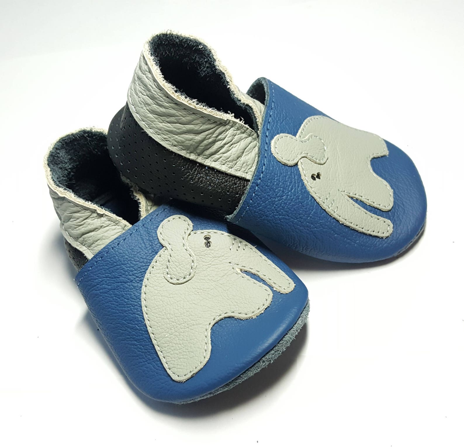 Elephant Soft Sole Leather Shoes Leather Baby Shoes Baby Etsy