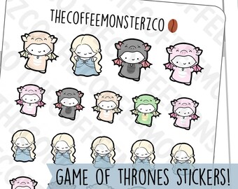 Mother of Dragons Emotis - | Hand Drawn Planner Stickers and Bullet Journal Emoti Stickers E361