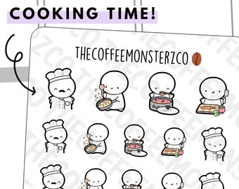 Cooking Emoti Planner Stickers - hand drawn planner stickers E089