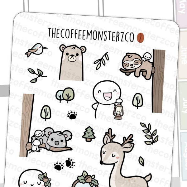 Out of the Woods Large Doodles | Hand Drawn Planner Stickers and Bullet Journal Emoti Stickers, E1035