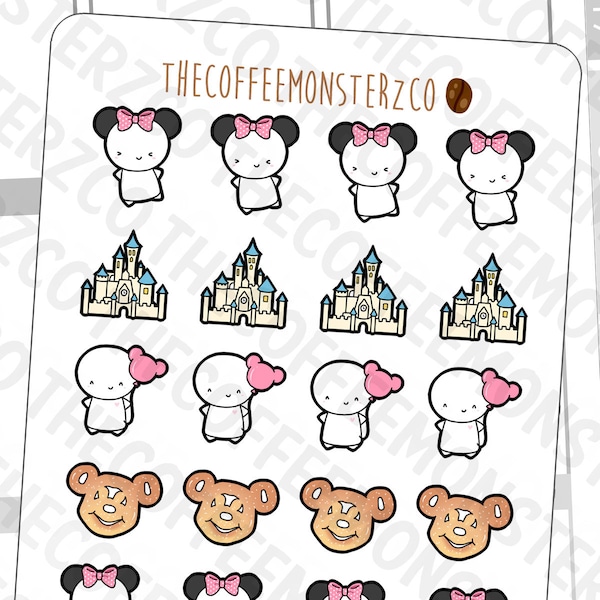 theme park emotis  - | Hand Drawn Planner Stickers and Bullet Journal Emoti Stickers E243