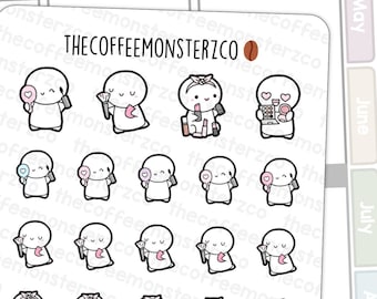 makeup emotis - | Hand Drawn Planner Stickers and Bullet Journal Emoti Stickers E072