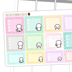 Emoti Checkboxes | Hand Drawn Planner Stickers and Bullet Journal Emoti Stickers E212