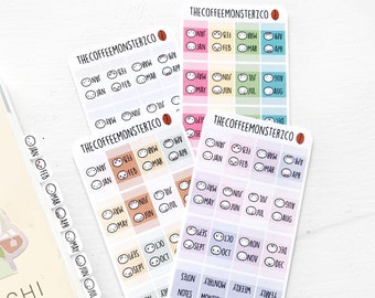 Mini Hobonichi Tab Stickers (4 NEW COLOURS) | Emoti tab sticker for hobonichi weeks or any planner!