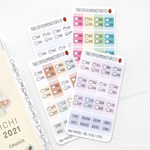 Mini Hobonichi Tab Stickers (4 NEW COLOURS) | Emoti tab sticker for hobonichi weeks or any planner!