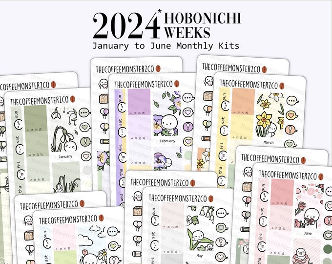 2025 HOBONICHI WEEKS BUNDLE of 12 Monthly Sticker Kits Designed for the