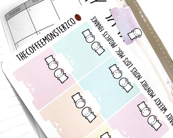 Emoti Planner Tab Stickers | DIY Tabs for any planner setup! Bullet Journals, Ring Planners, Travelers Notebooks