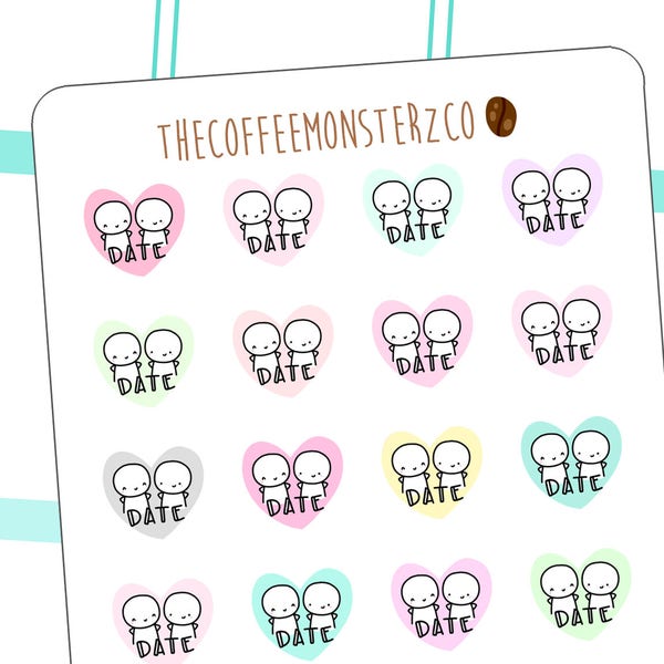 Date Night Emotis | Hand Drawn Planner Stickers and Bullet Journal Emoti Stickers E197