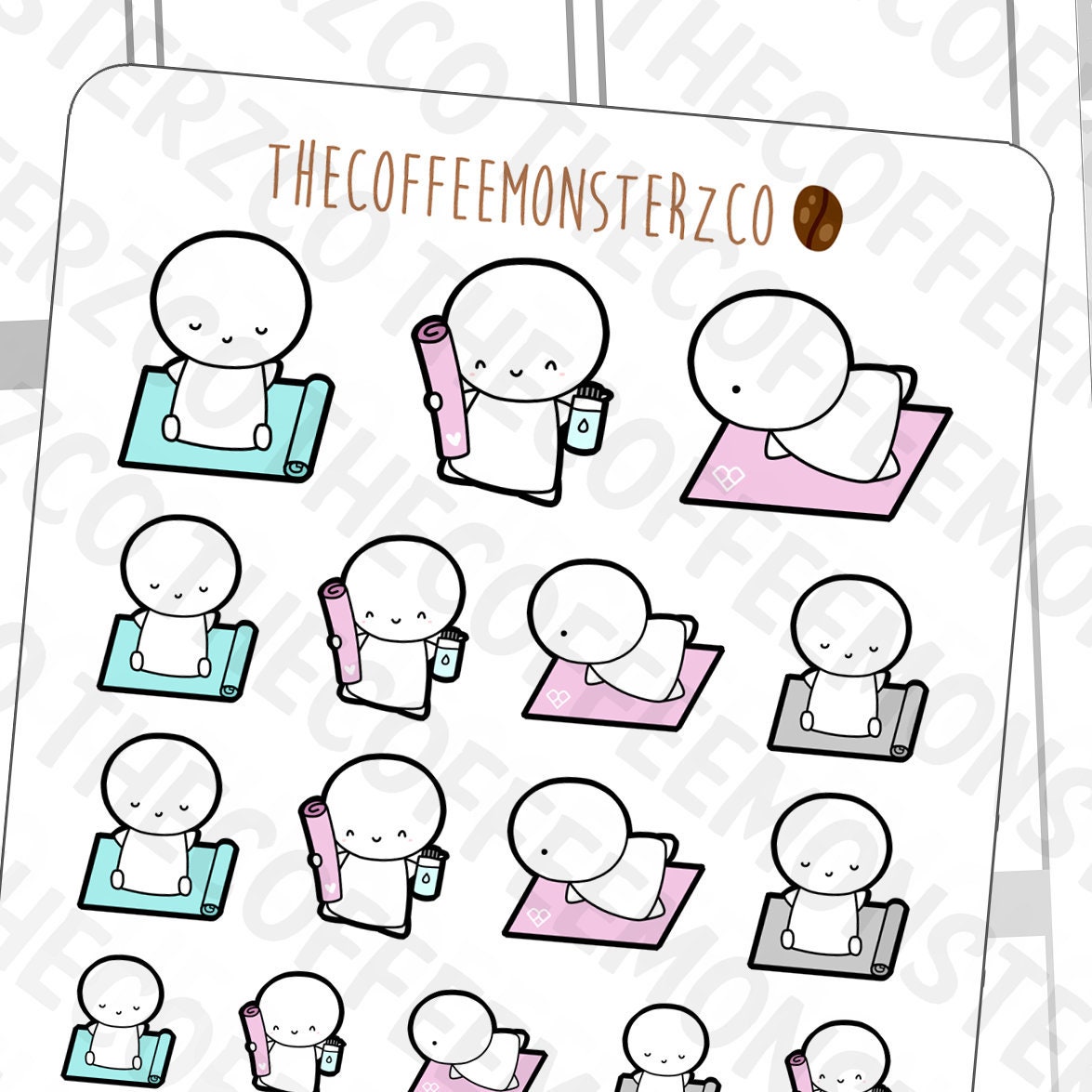 Yoga Emotis  - | Hand Drawn Planner Stickers and Bullet Journal Emoti…