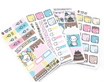 Birthday Bash Hobonichi Weeks Kit - emoti planner sticker kit