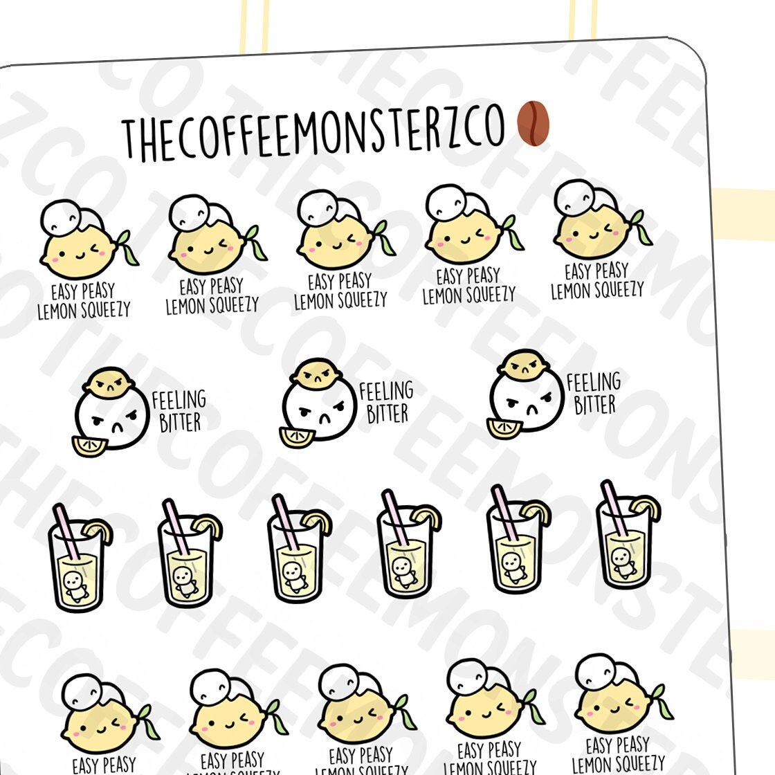 Lemon Doodle Stickers Hand Drawn Planner Stickers and Bullet - Etsy Hong  Kong