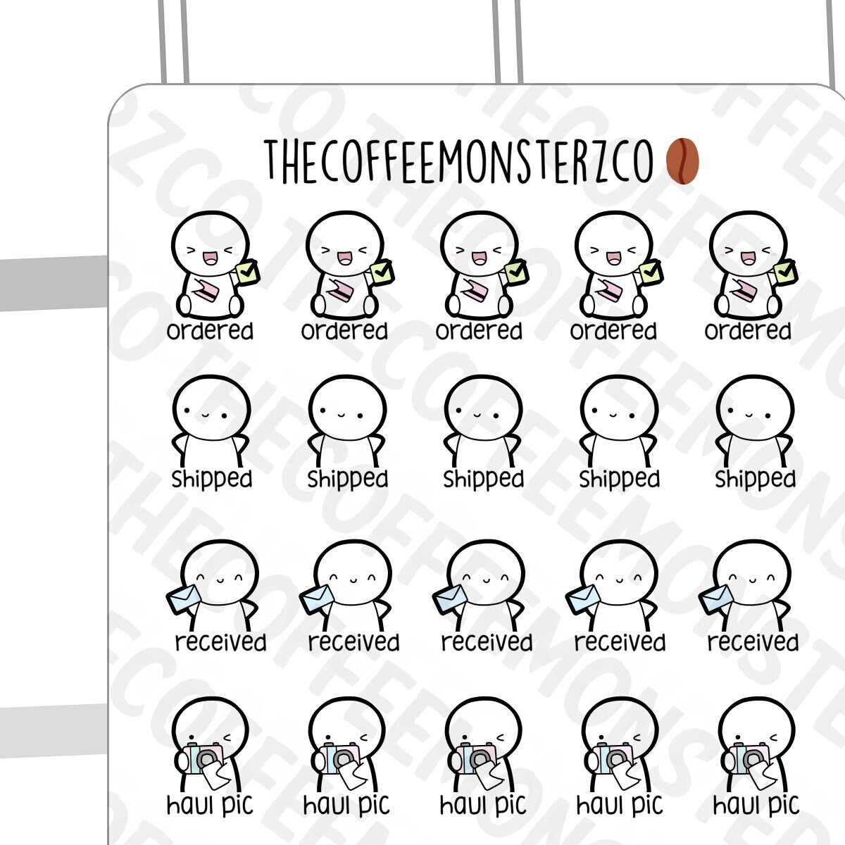 Order Tracker Emotis | Hand Drawn Planner Stickers and Bullet Journal…