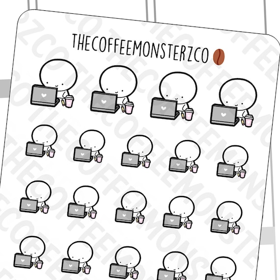 Is Staples Extending Return Time Policy For Christmas 2022 On Laptops Working Emotis Grey Laptop Sticker Hand Drawn Planner | Etsy Uk