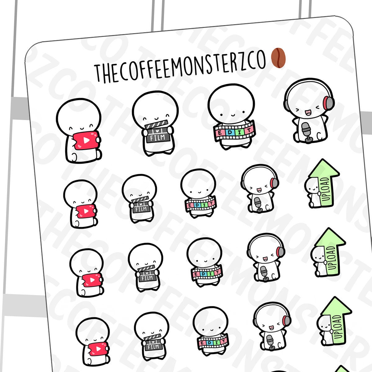 youtuber - | Hand Drawn Planner Stickers and Bullet Journal Emoti Sti…