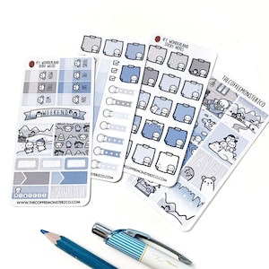 Icy Wonderland Hobonichi Weeks Kit | Hand Drawn Planner Stickers and Bullet Journal Emoti Stickers