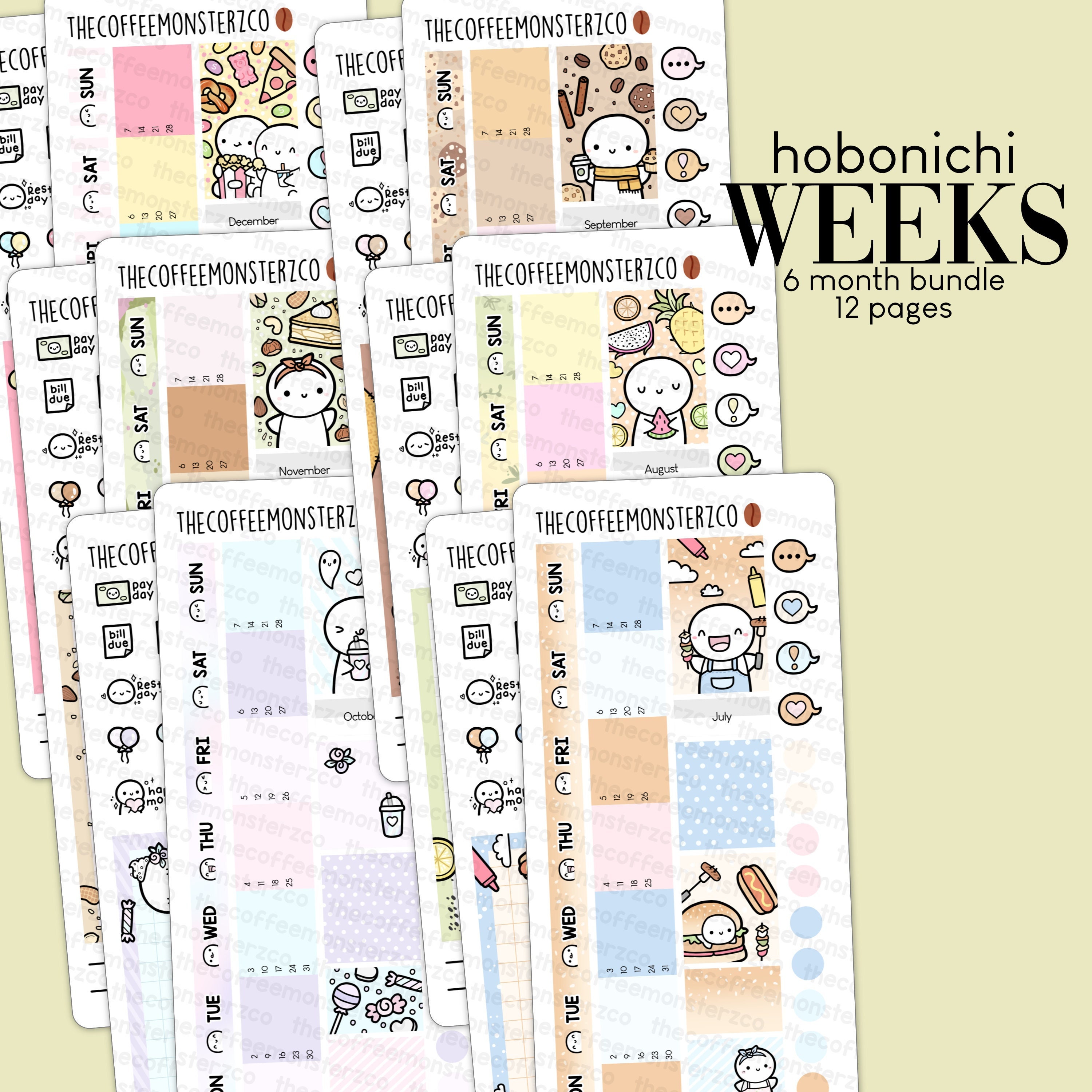 Hobonichi Weeks Habit Tracker,printable Planner Stickers,hobonichi