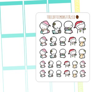 christmas shopper emotis hand drawn emoti stickers for your planner E039 image 2