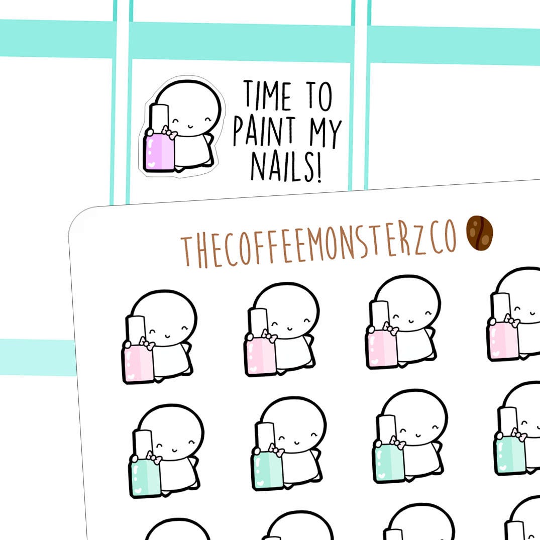 nail polish emotis  - | Hand Drawn Planner Stickers and Bullet Journa…