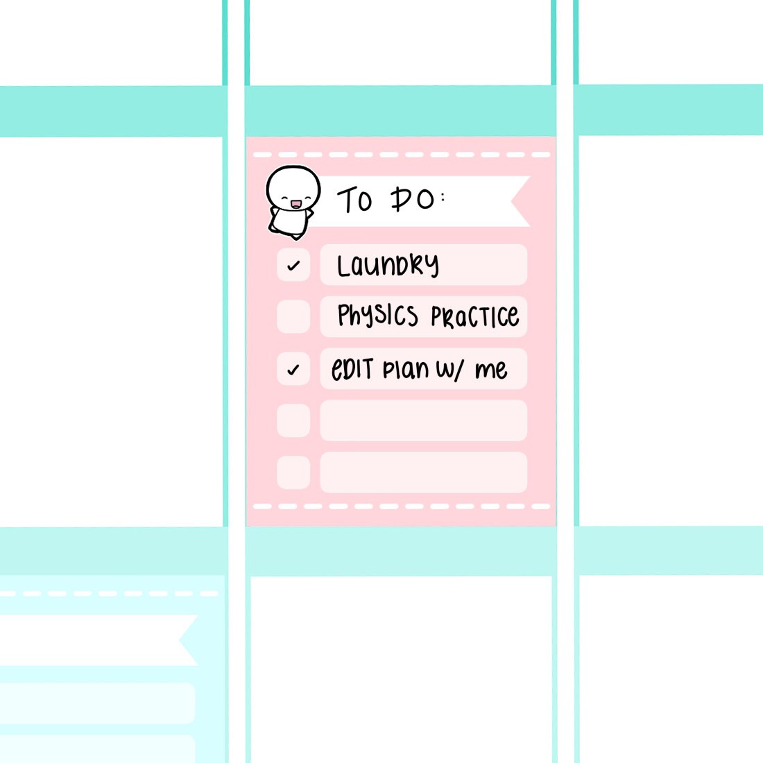 Emoti Fullbox Checklists | Hand Drawn Planner Stickers and Bullet Jou…