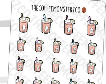 Iced Tea Emotis | Hand Drawn Planner and Bullet Journal Doodle Stickers E694