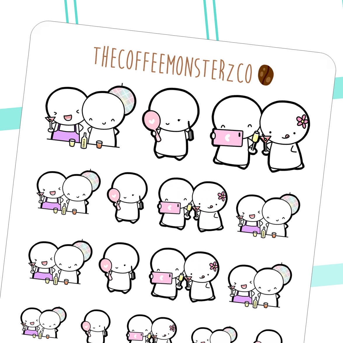 Girls Night Out | Hand Drawn Planner Stickers and Bullet Journal Emot…