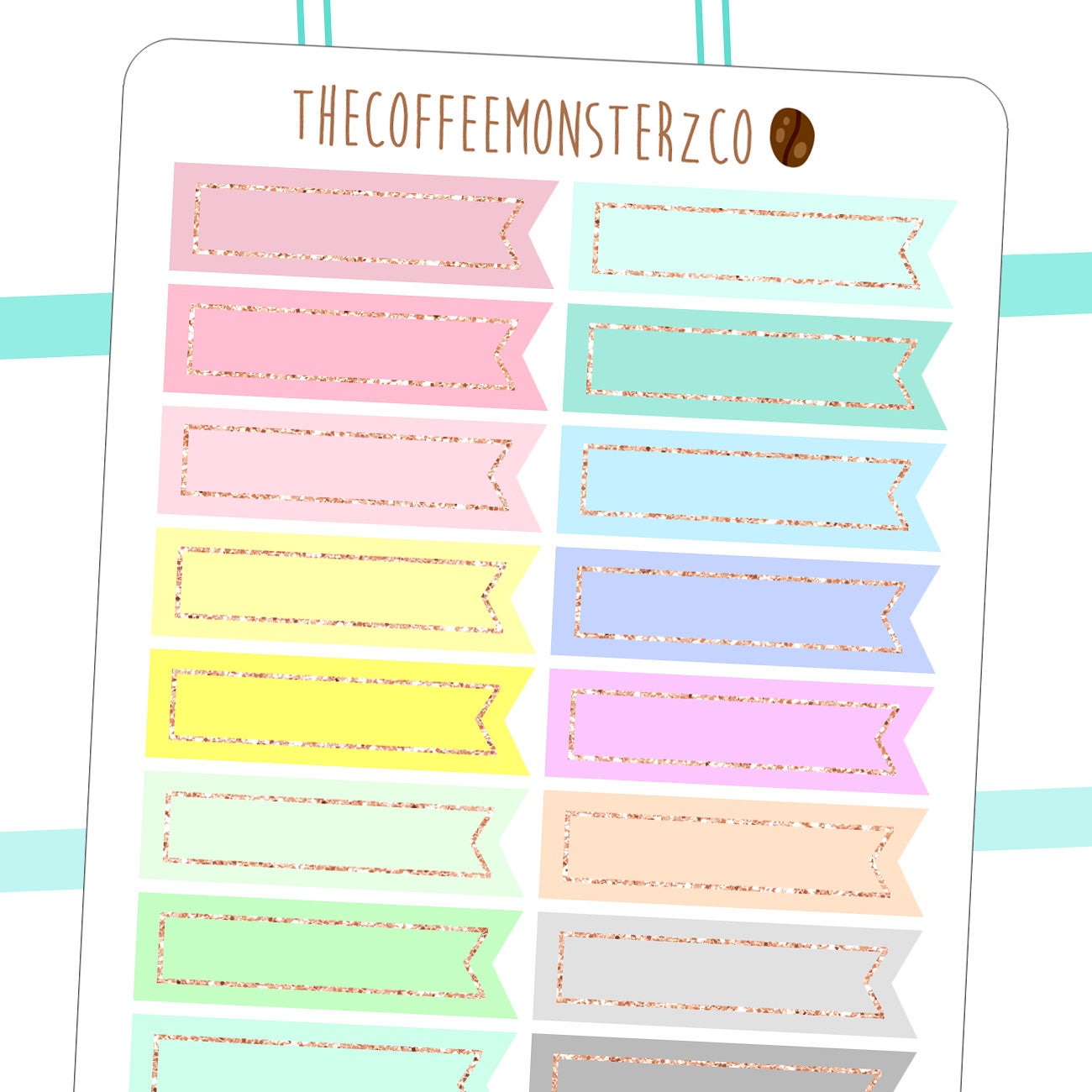 helen's favourite rose gold glitter flags - functional planner st…
