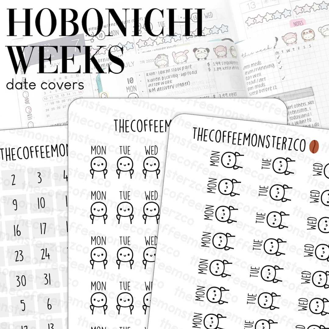 Hobonichi Weeks Date Covers Hand Drawn Planner Stickers and Bullet ...