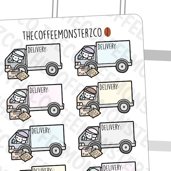 Delivery Truck Emotis | Hand Drawn Planner Stickers and Bullet Journal Emoti Stickers E920