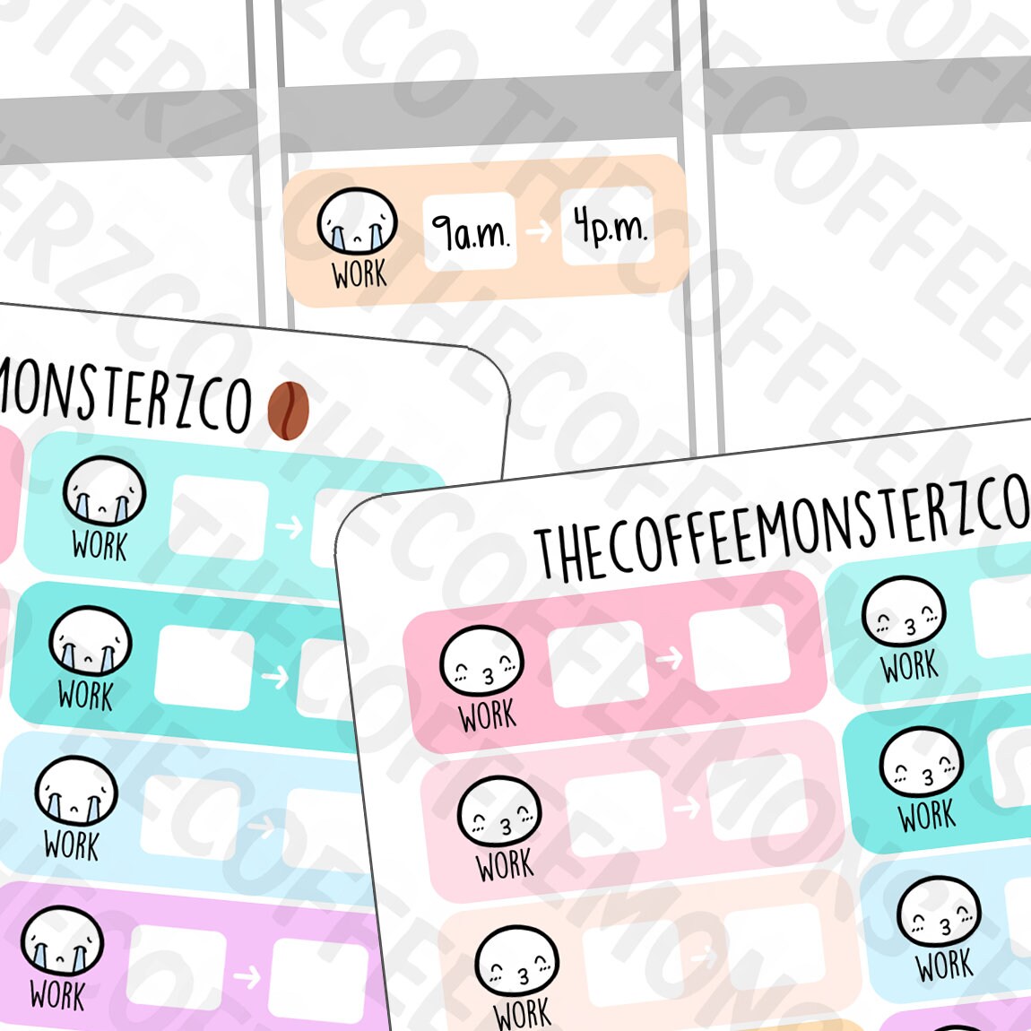 Emoti Work Trackers | Hand Drawn Planner Stickers and Bullet Journal …