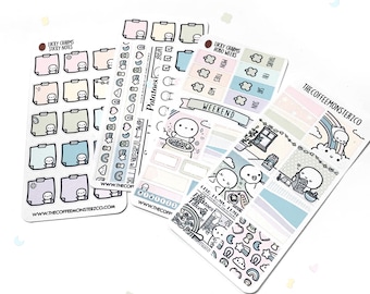 Lucky Charms Hobonichi Weeks Kit | Hand Drawn Planner Stickers and Bullet Journal Emoti Stickers