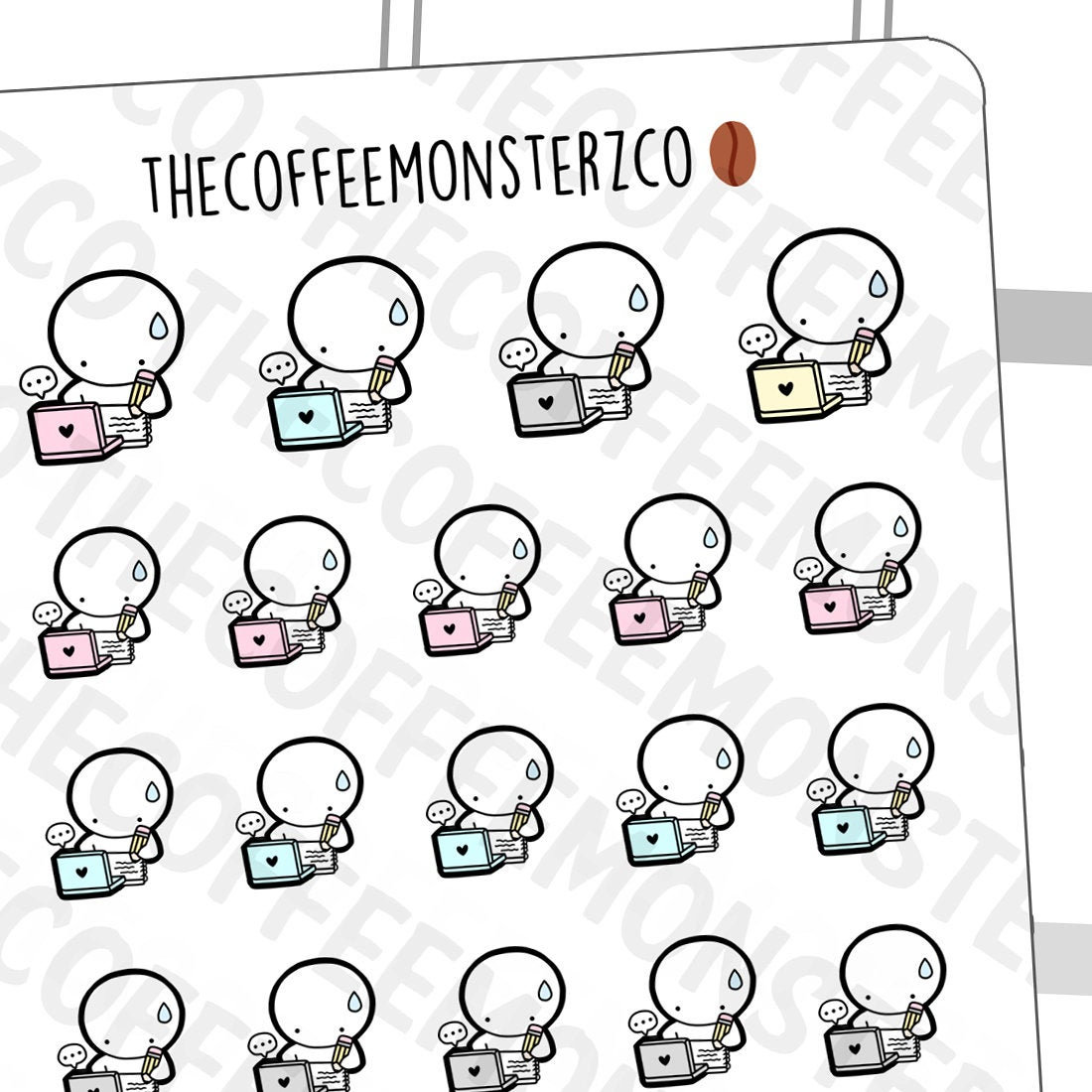 Online Classes Emotis | Hand Drawn Planner Stickers and Bullet Journa…