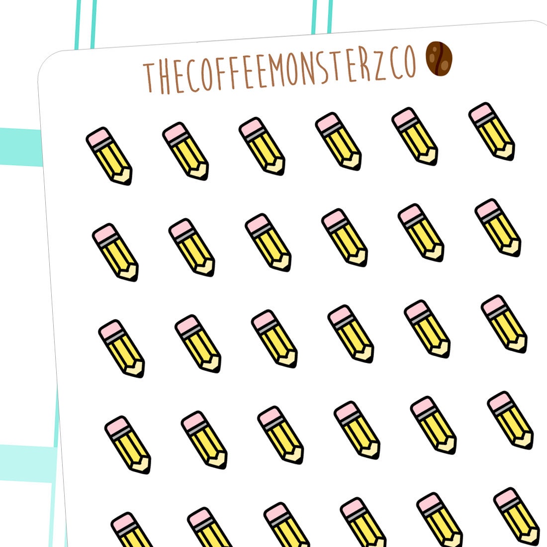 yellow mini pencils - hand drawn planner stickers C028