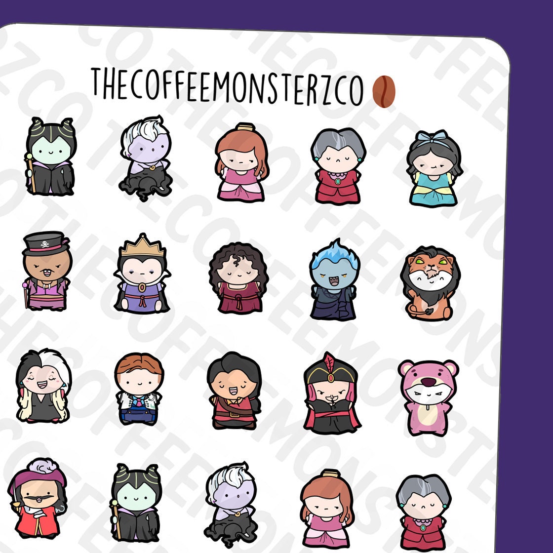 Villain Emotis Sampler | Hand Drawn Planner Stickers and Bullet Journ…
