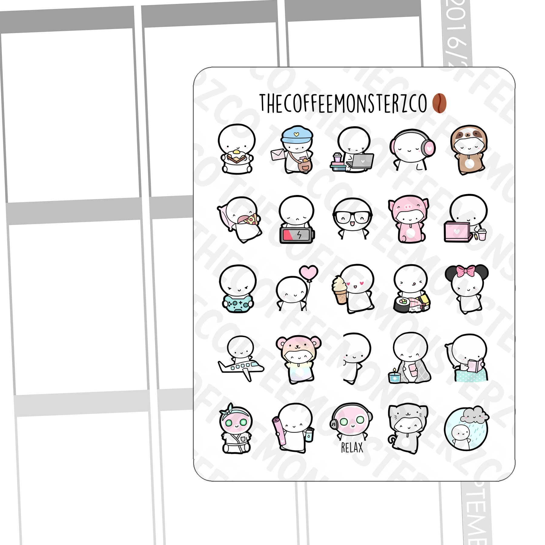 3 Year Anniversary Sampler Hand Drawn Planner Stickers And Etsy